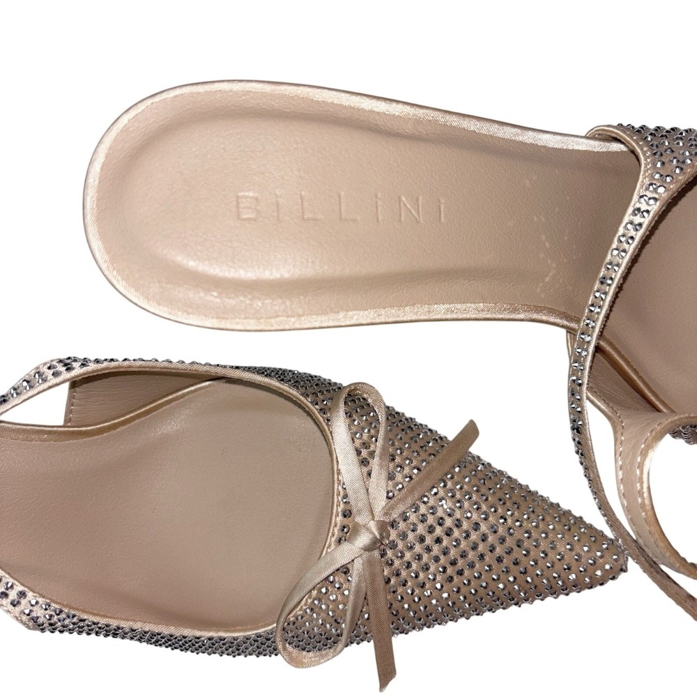 Designer Heels Champagne Gold Billini Kassie Rhinestone Slingback Pointed Size 9 - Picture 4 of 7